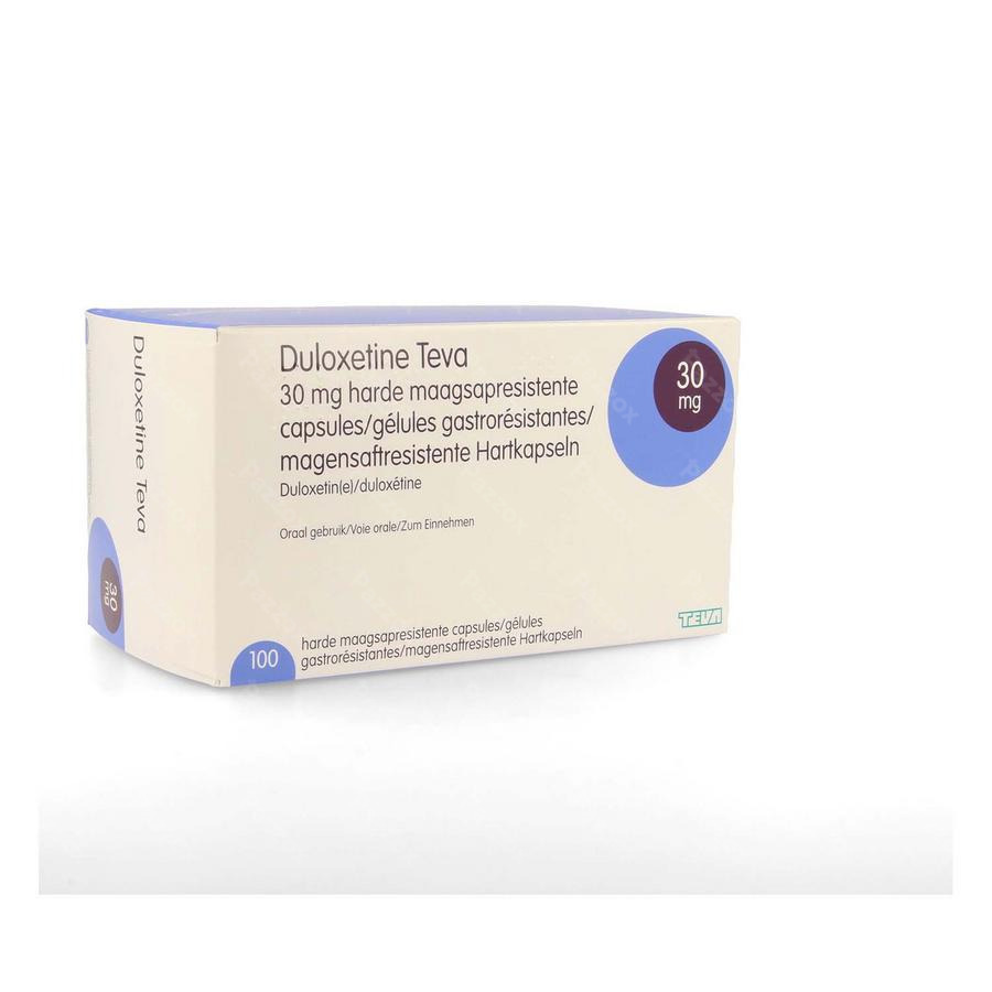 Duloxetine Teva 30mg Gastroresist. Caps Durs 100