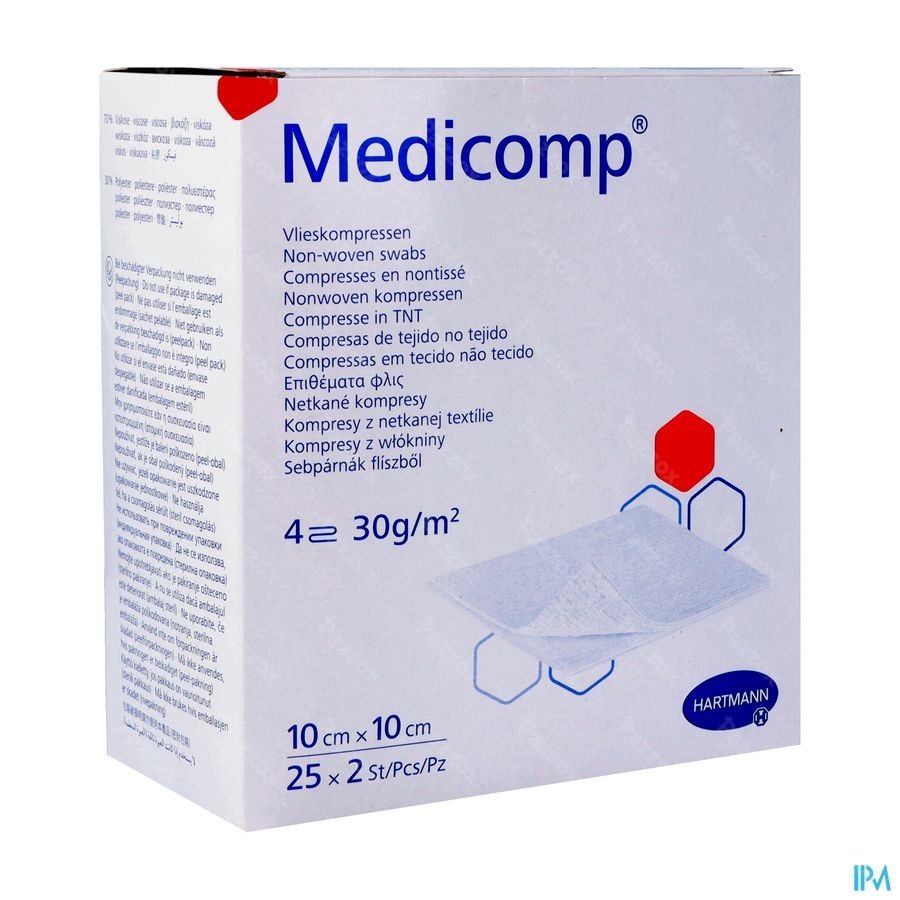 Medicomp Cp Ster 4pl 10x10cm 30g 25x2
