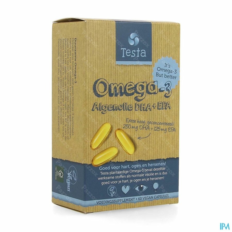 Bovenstaande melk wit Ru Testa Omega 3 Algenolie DHA en EPA Vegetarisch 60 kopen - Pazzox