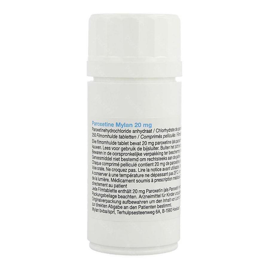 Paroxetine Mylan 20mg Filmomh Tabl 250 Fl Hdpe