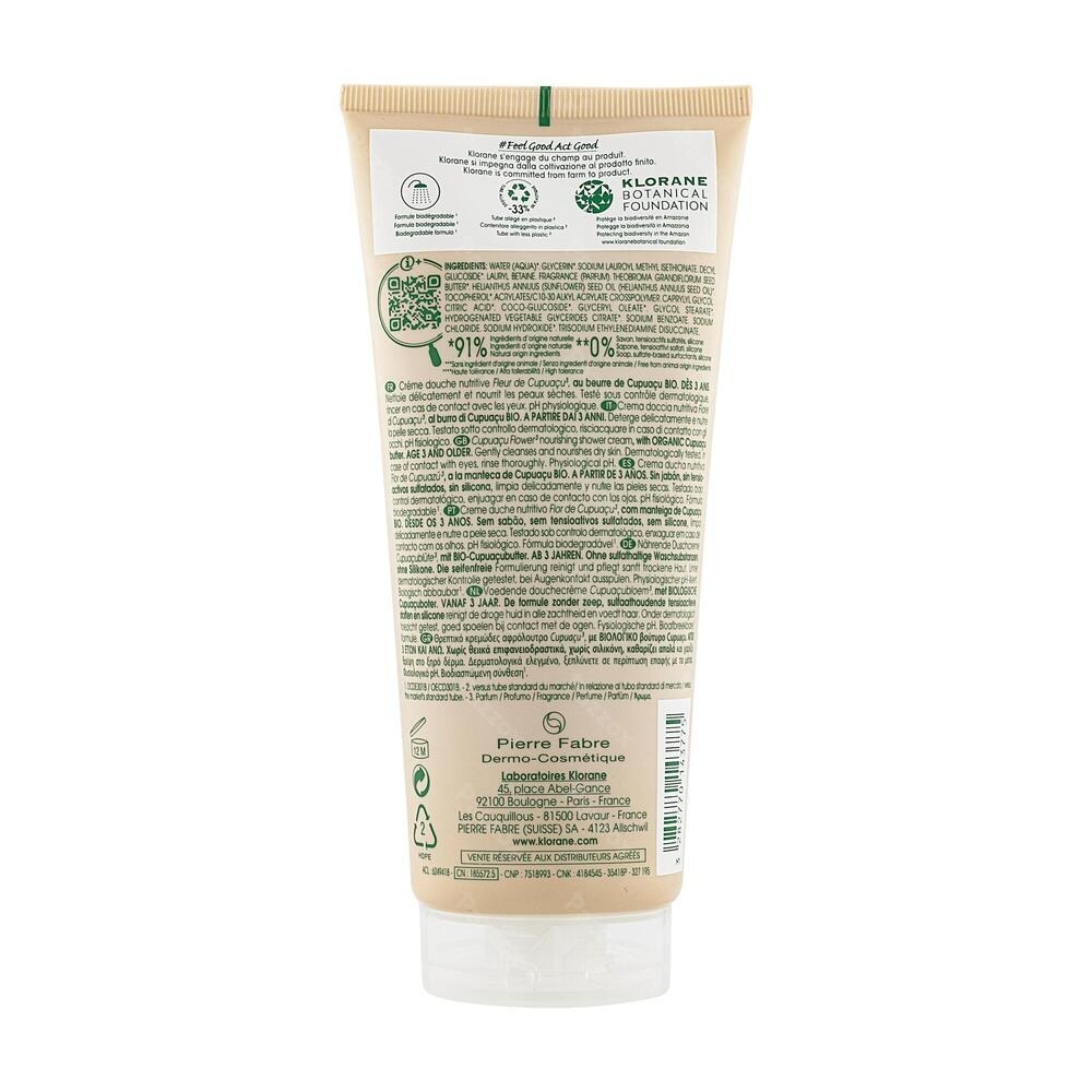 Klorane Corps Douche Cr Fleur Cupuacu 200ml Nf