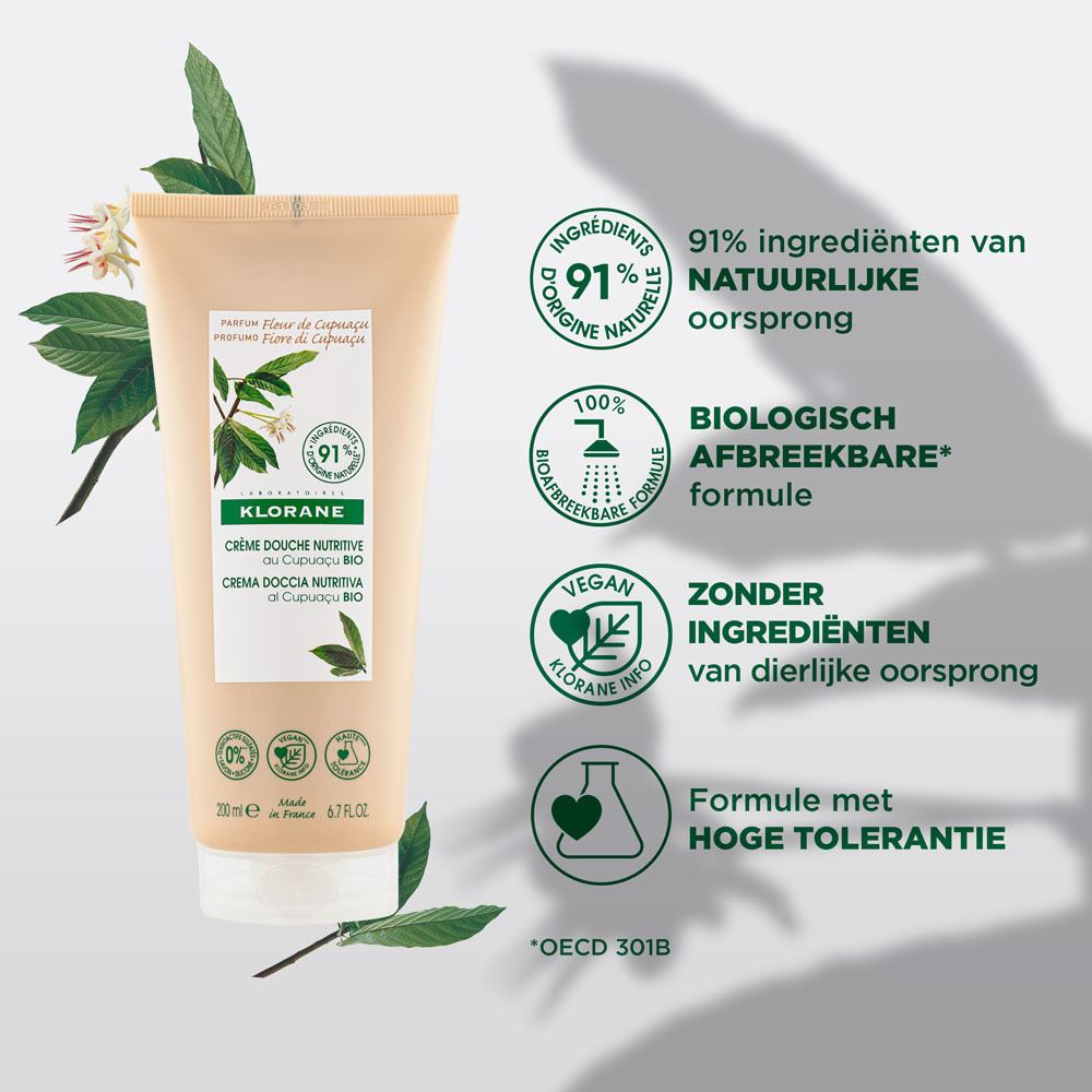 Klorane Lichaam Douchecr Cupuacubloem 200ml Nf