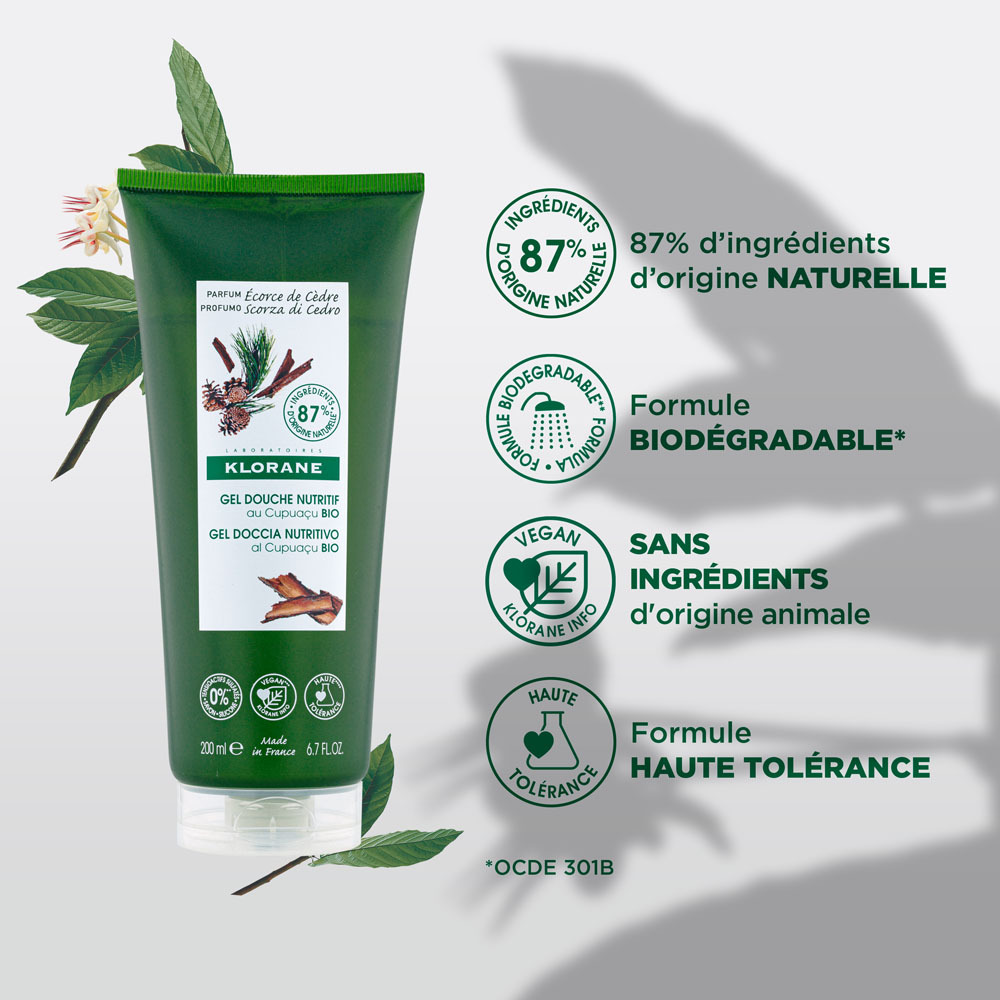 Klorane Corps Douche Gel Ecorce Cedre 200ml