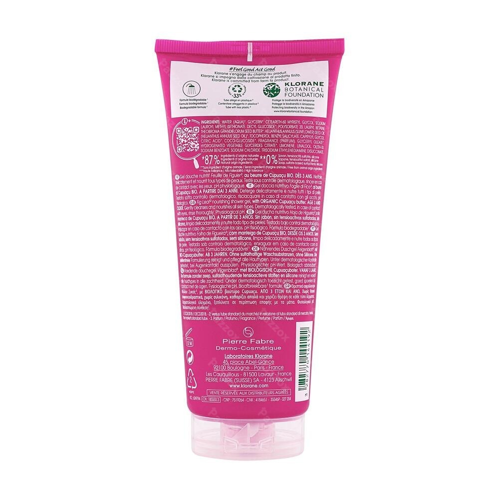 Klorane Lichaam Douchegel Vijg 200ml