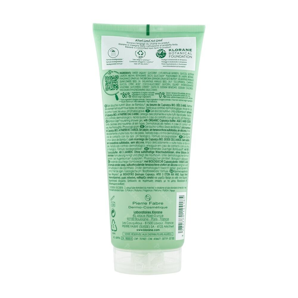 Klorane Gel Douche Sève Bambou 200ml