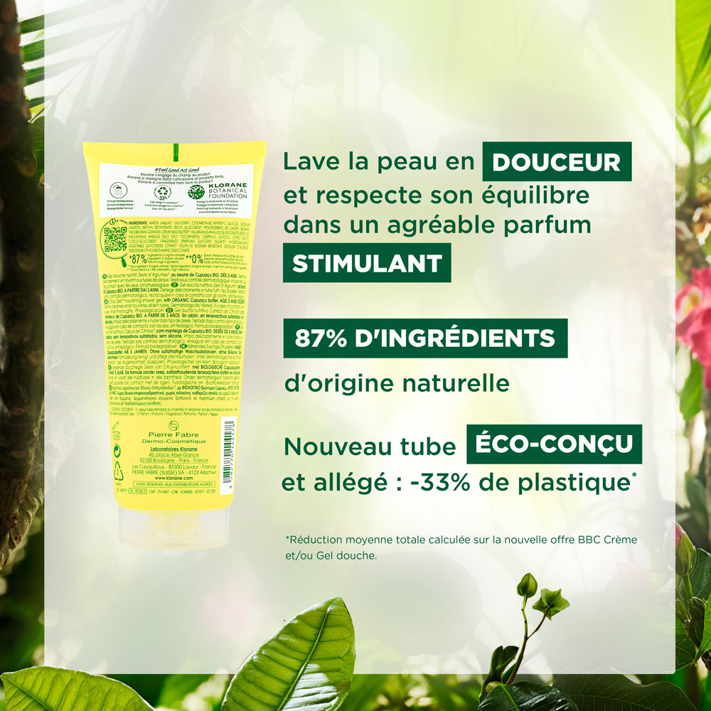 Klorane Corps Douche Gel Zeste Agrumes 200ml Nf