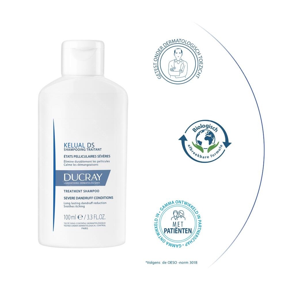 Ducray Kelual DS Hardnekkige Schilfers Shampoo Anti Roos 100ml