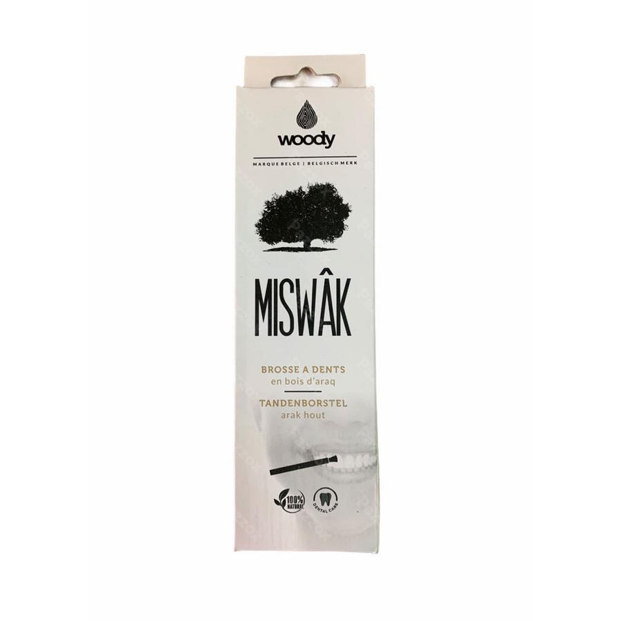 Woody Miswak Brosse Dents en bois d'Arak + Holder