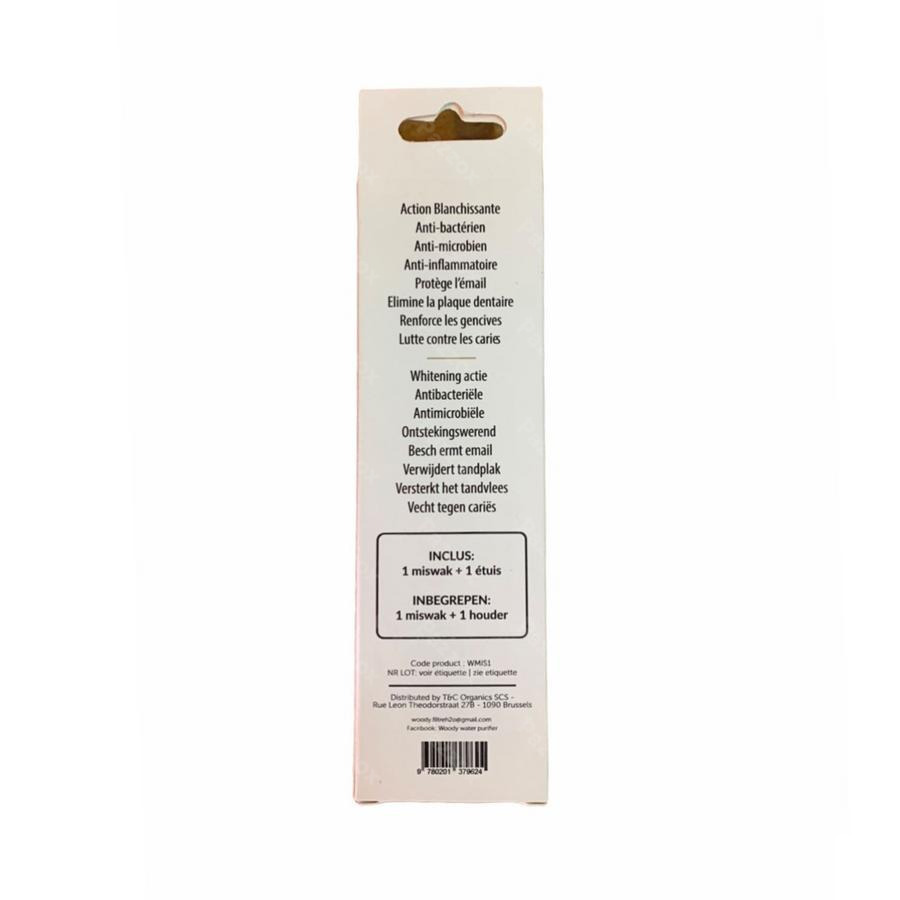 Woody Miswak Brosse Dents en bois d'Arak + Holder