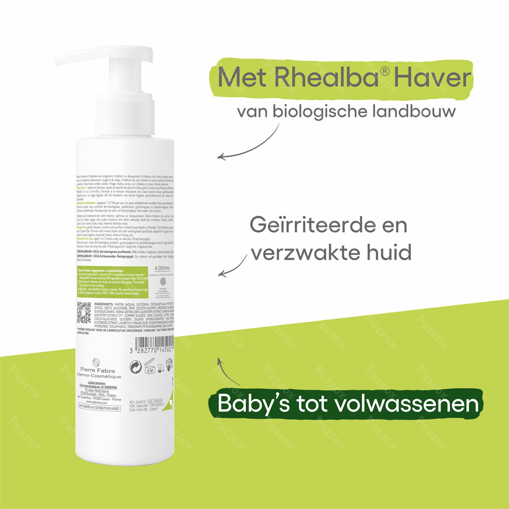 A-Derma Dermalibour+ Cicagel Zuiverende Schuimgel