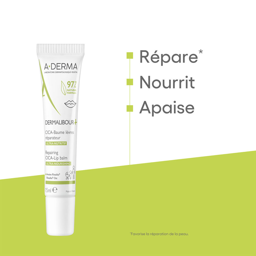 A-Derma Dermalibour+Cicabalsem Lèvres 15ml