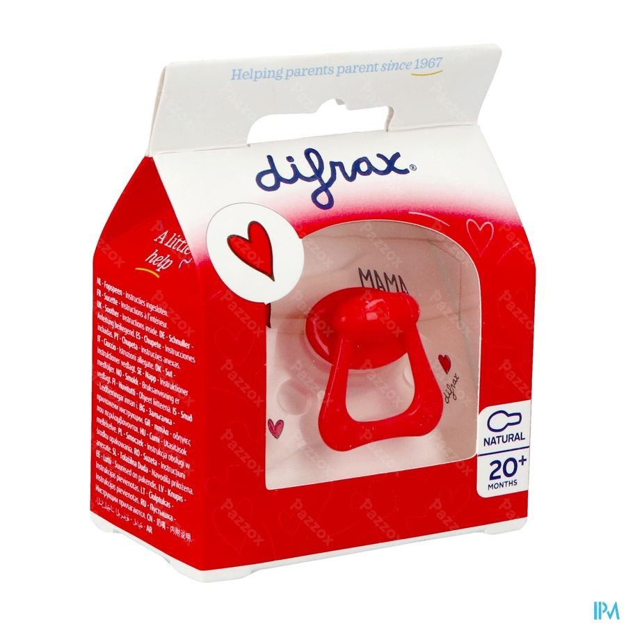 Difrax Fopspeen Natural 20m+ I Love Assorti
