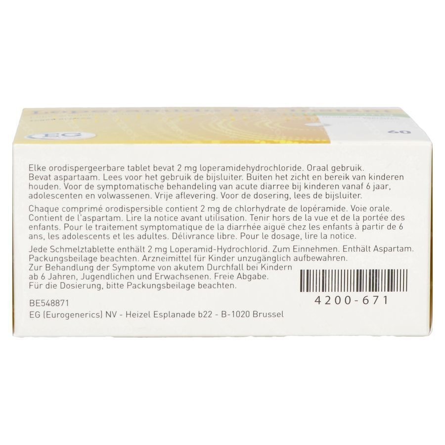Loperamide EG Instant 2Mg Comp Orodisp. 60