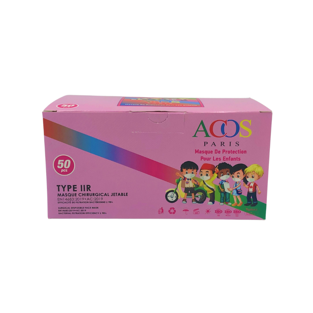 Chirurgisch Mondmasker Kind Type IIR Roze 50 stuks