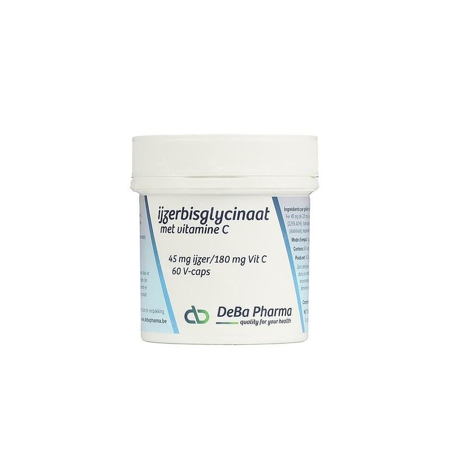 Ijzebisglycinaat 45mg + Vit C 180mg V-caps 60 Deba