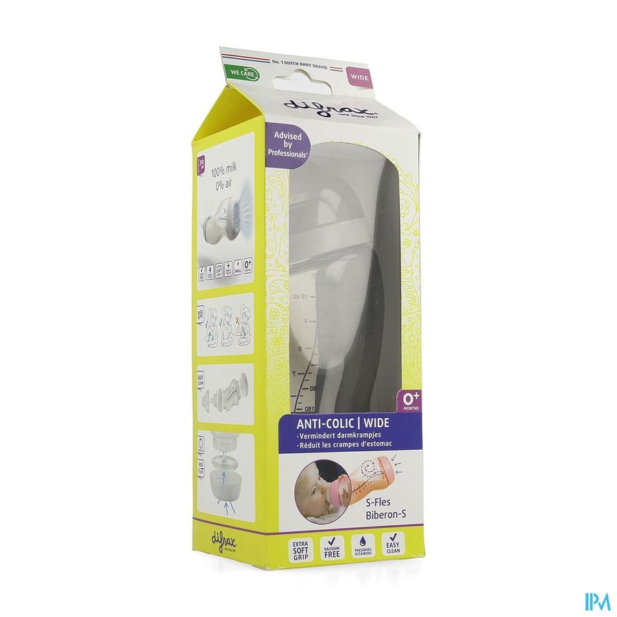 Difrax Biberon-s Wide Gris 310ml
