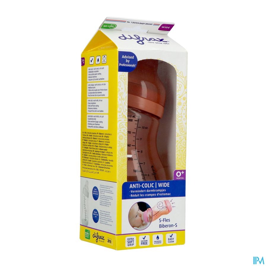 Difrax Biberon-s Wide Brun 310ml