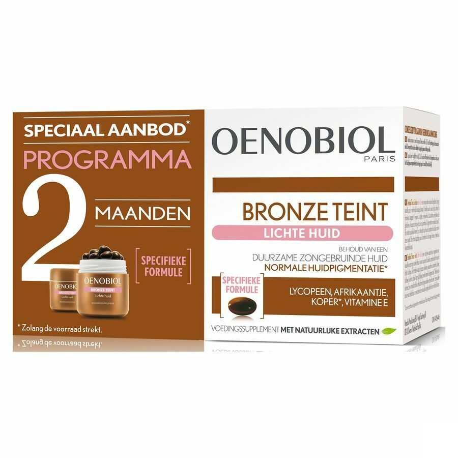 Oenobiol Bronze Teint Lichte Huid Caps 2x30