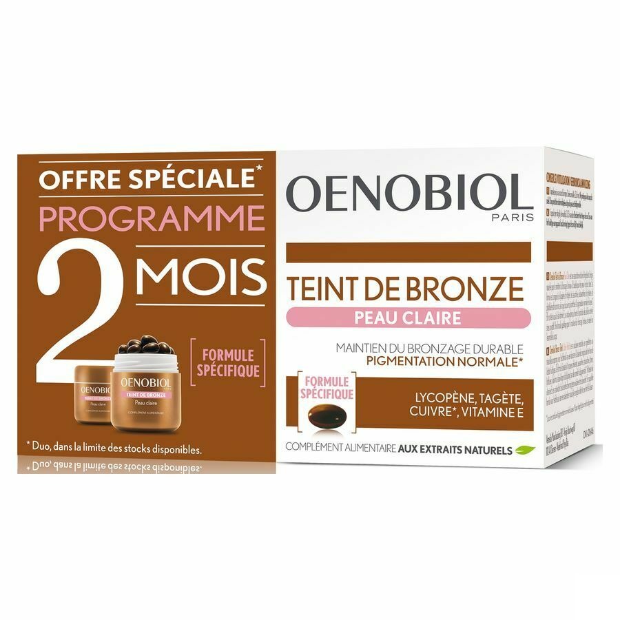 Oenobiol Teint Bronze Peau Claire Caps 2x30