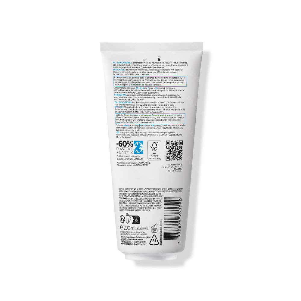 La Roche-Posay Lipikar Baume Ap+m Tube Carton écoloque 200ml