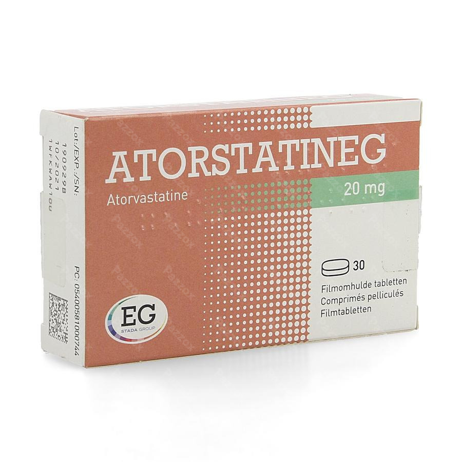 Atorvastatine Eurogenerics 20mg Filmomh Tabl 30