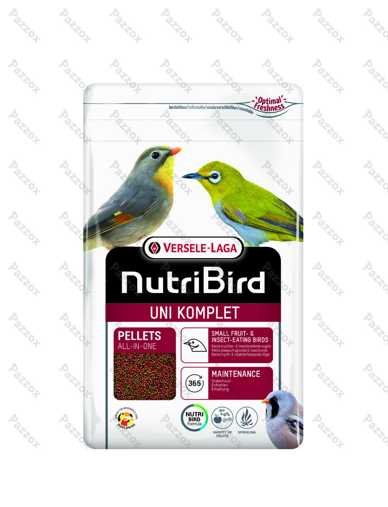 Nutribird Uni Komplet 1kg Onderhouds- & Kweekvoer Voor Kleine Vruchten- en Insecteneters