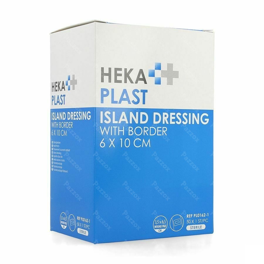 Hekaplast Border Eilandpleister Steriel 6x10cm 50
