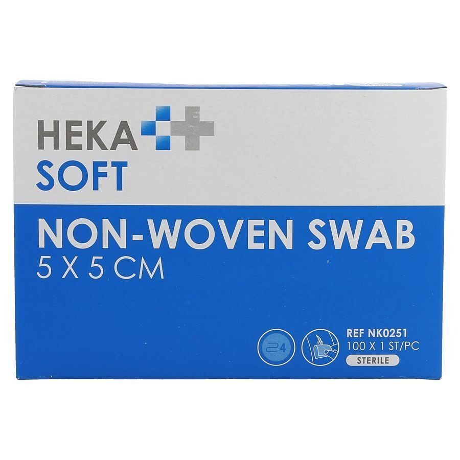 Hekasoft Compresse Non-tis. Sterile 5x5cm 1x100