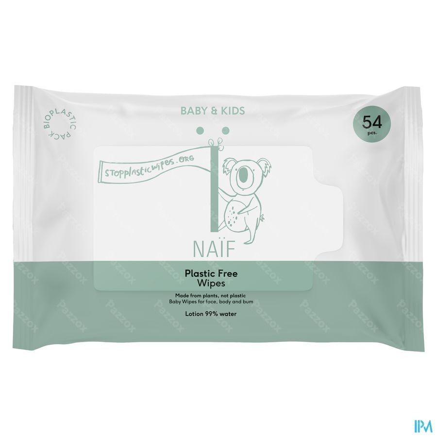 Naïf Lingettes Sans Plastique Bébé et Enfants 54 Lingettes