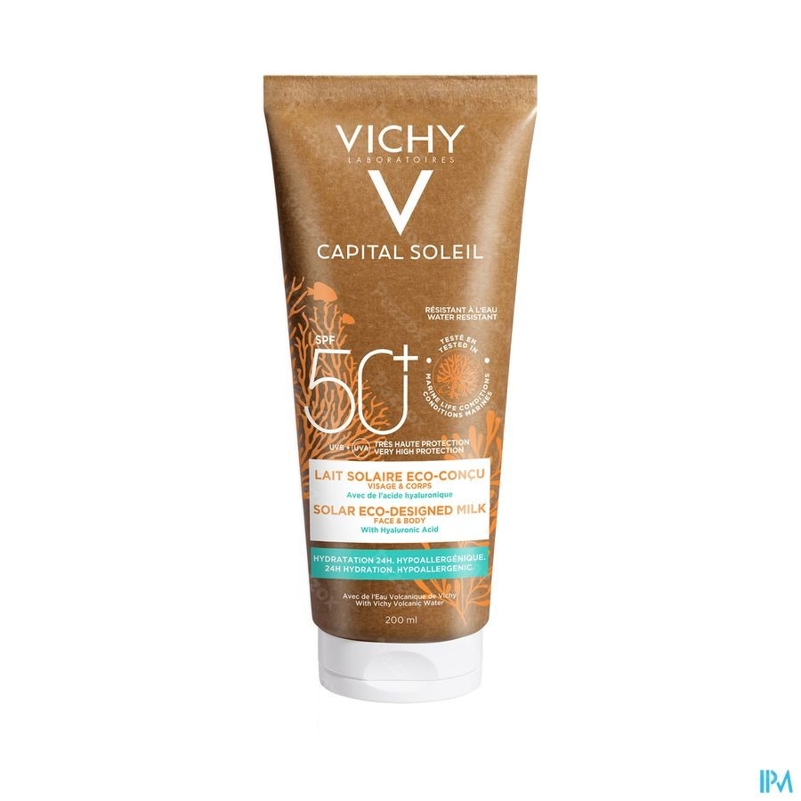 Vichy Capital Soleil Solar Eco-designed Milk Water Resistant Gezicht En Lichaam SPF 50+ 200ml