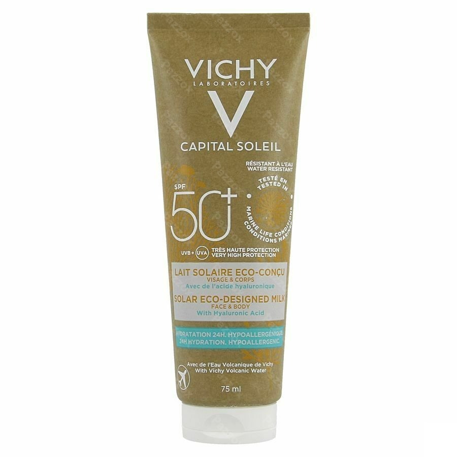 Vichy Capital Soleil Zonnemelk Water Resistant Gezicht En Lichaam SPF 50 Eco 75ml