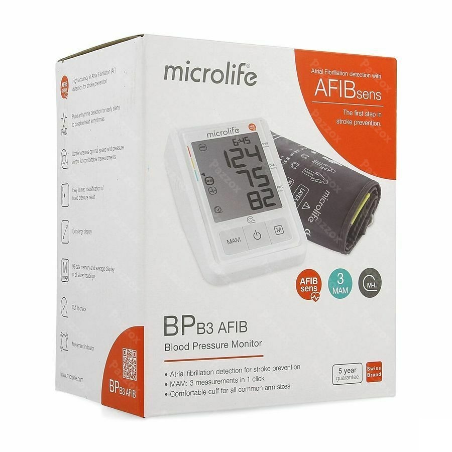 Microlife Bpb3 Afib Tensiometre Bras Otc Sol