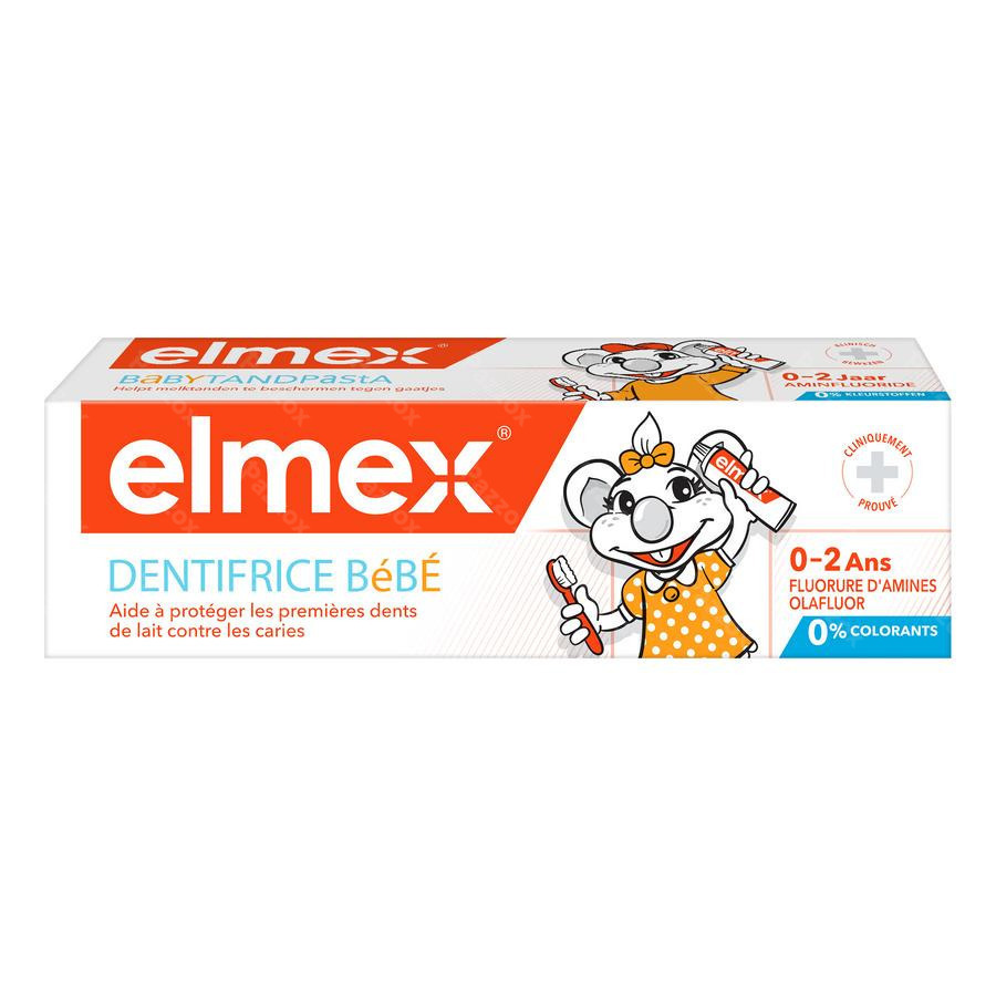 Elmex dentifrice bébé 0-2 ans 50ml est un dentifrice spécialement
