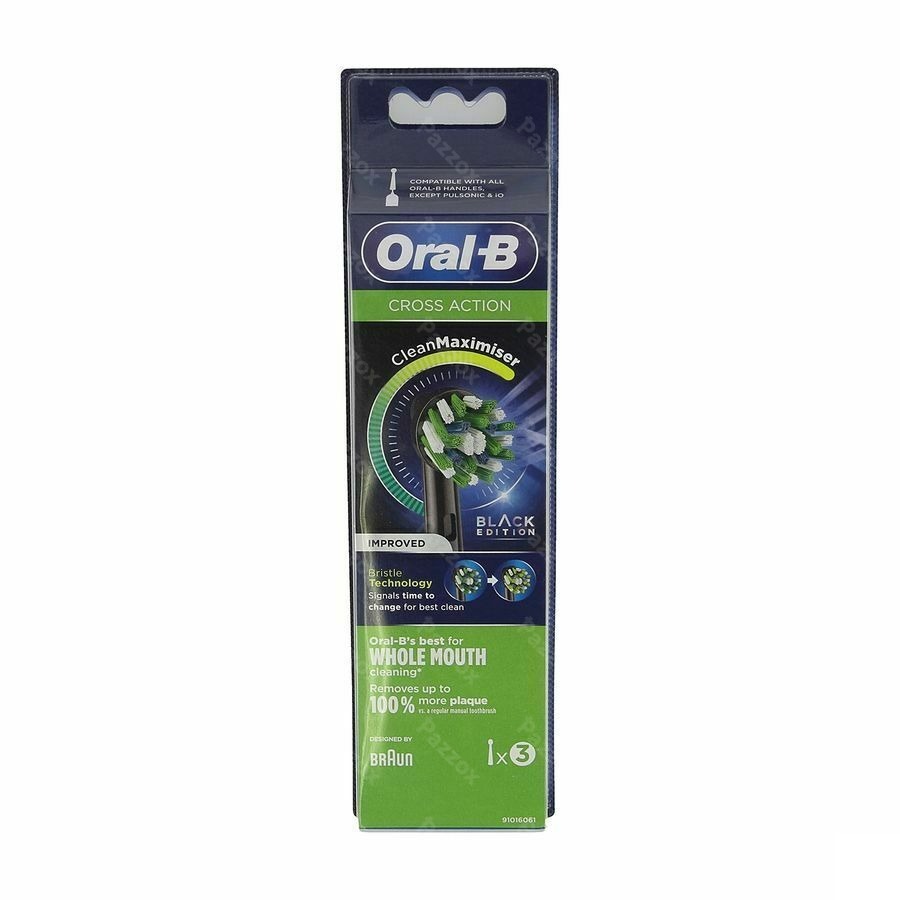 Oral-B Crossaction Brossettes de Rechange Noir 3 pièces
