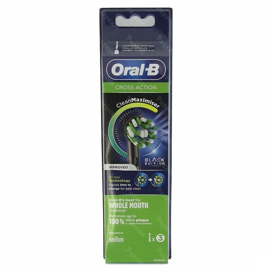 Oral-B Crossaction Brossettes de Rechange Noir 3 pièces