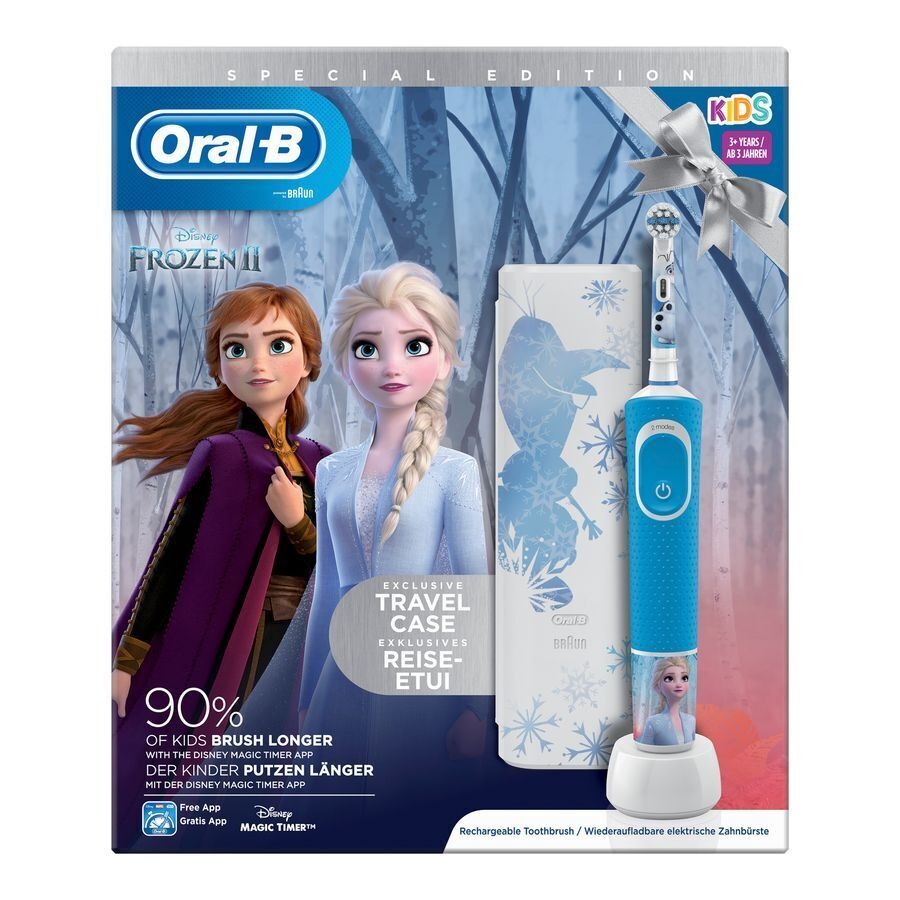 Oral-B Kids Brosse à Dents Électrique Frozen avec Etui de Voyage