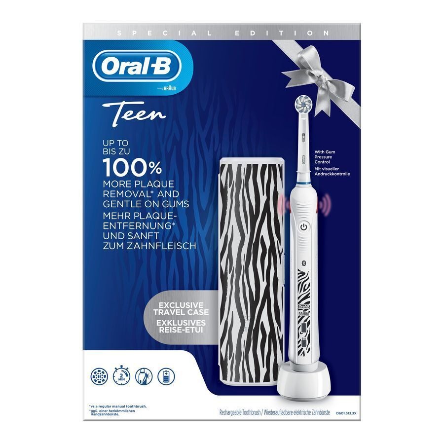 Oral-B D601 Tieners Wit + Gratis Reiskoffertje