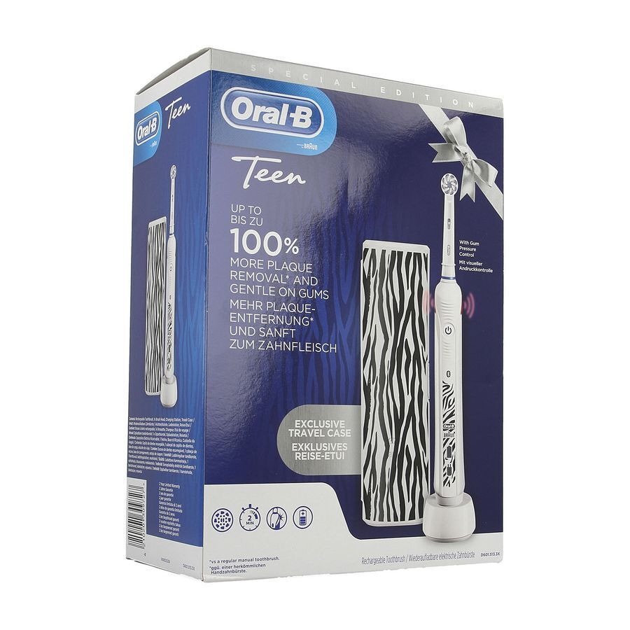Oral-B D601 Tieners Wit + Gratis Reiskoffertje