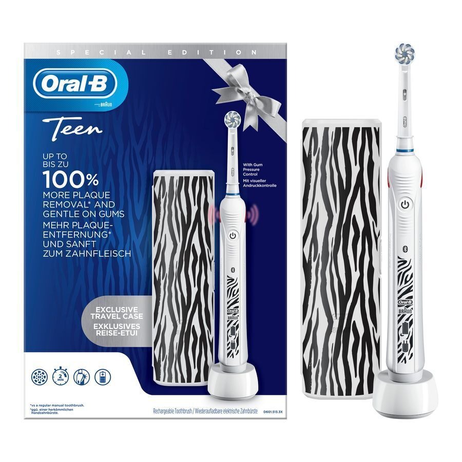 Oral-B D601 Tieners Wit + Gratis Reiskoffertje