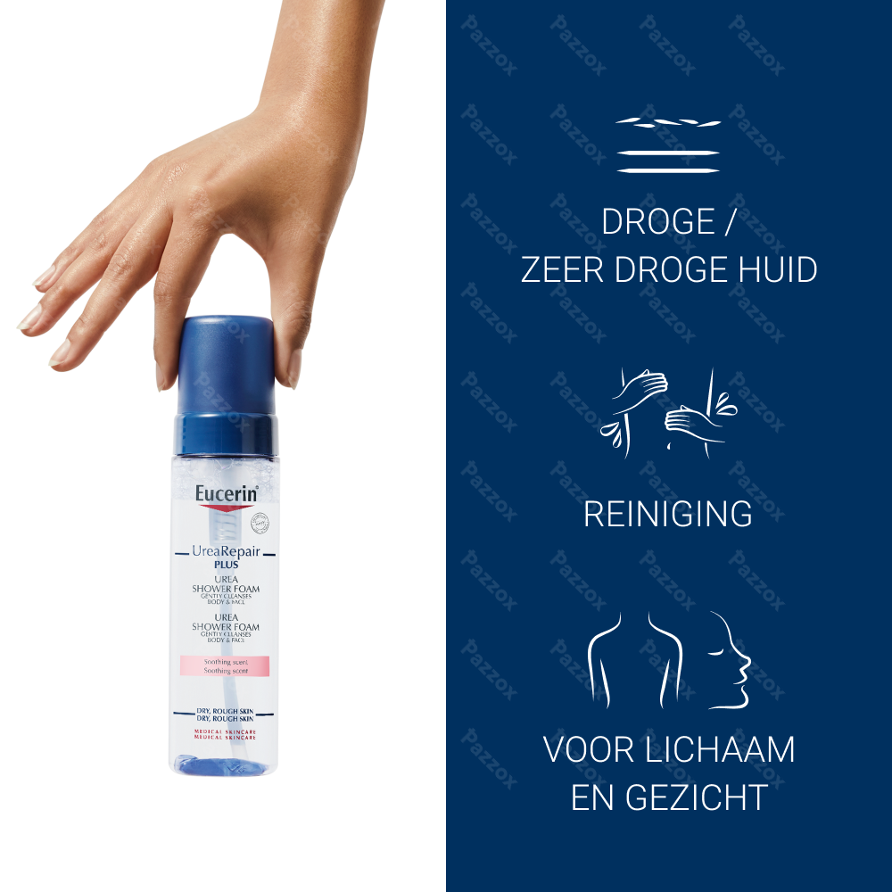 Eucerin UreaRepair Plus 5% Doucheschuim Droge en Ruwe Huid Gezicht en Lichaam met parfum 200ml