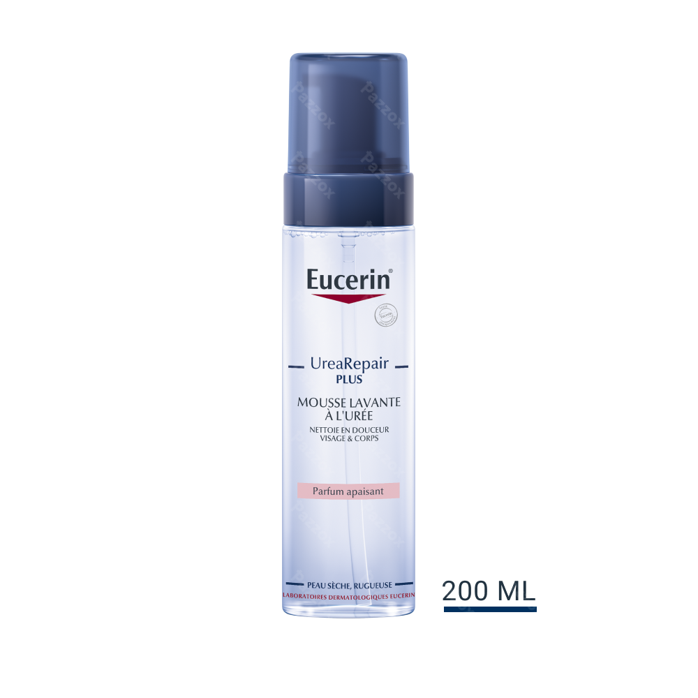 Eucerin UreaRepair Plus 5% Mousse Lavante à l'Urée Peau Sèche et Rugueuse Visage et Corps avec parfum 200ml