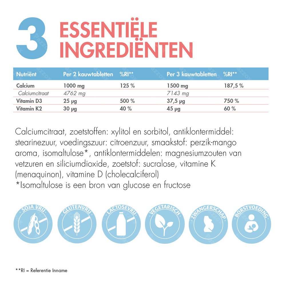 Barinutrics Calciumcitraat Perzik-mango Kauwcomp90
