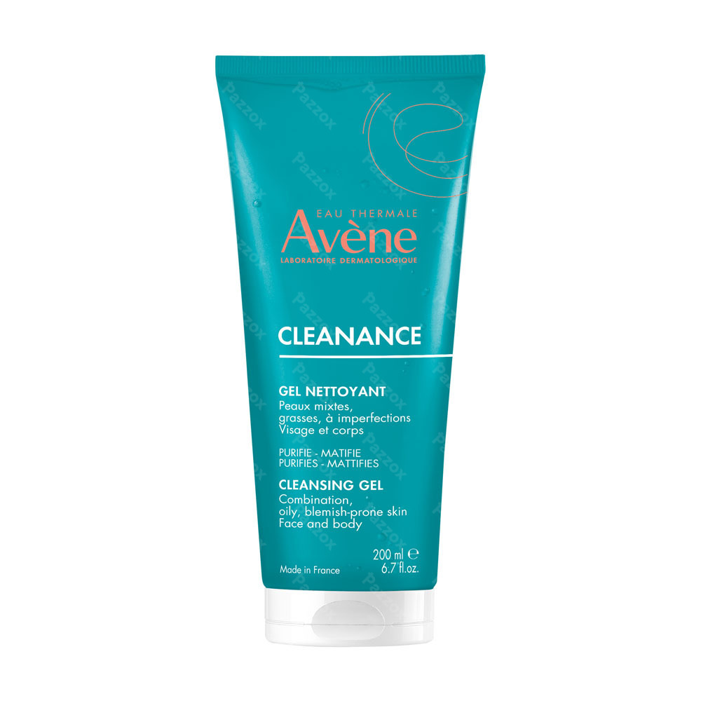 Avène Cleanance Gel nettoyant, Mattifiant, purifiant, Peau Grasse 200ml