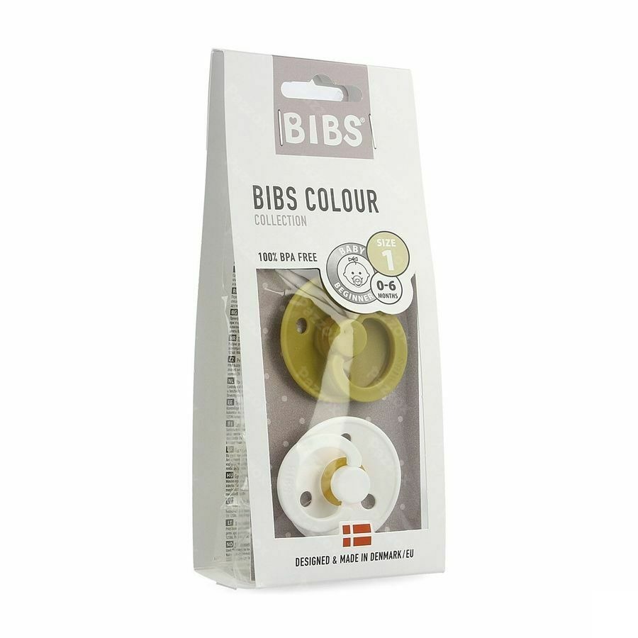 Bibs 1 Tetine Duo Mustard White