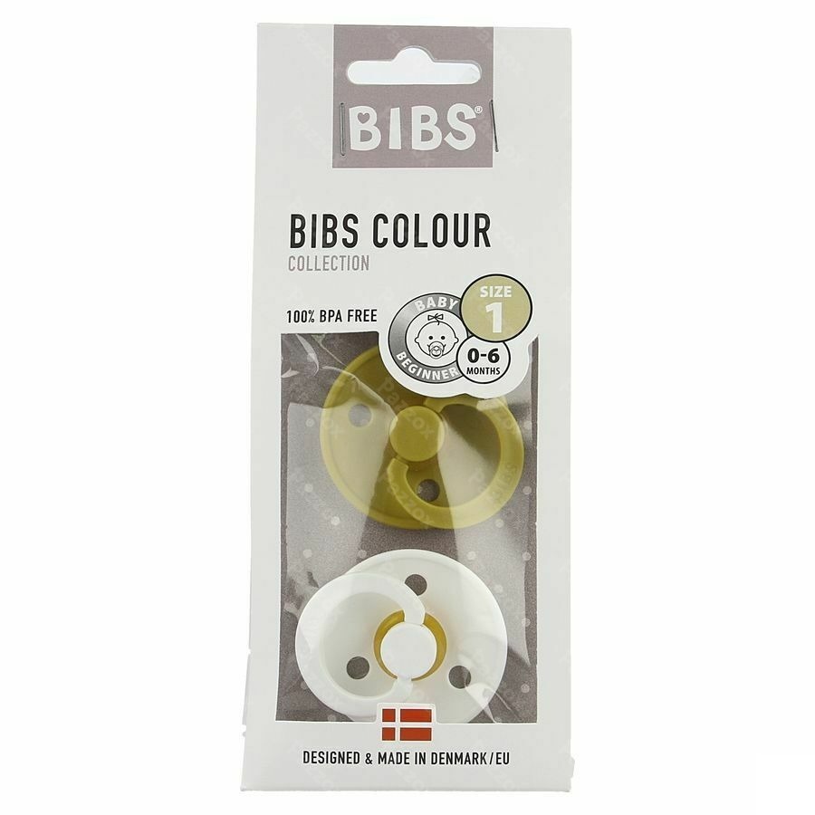 Bibs 1 Tetine Duo Mustard White