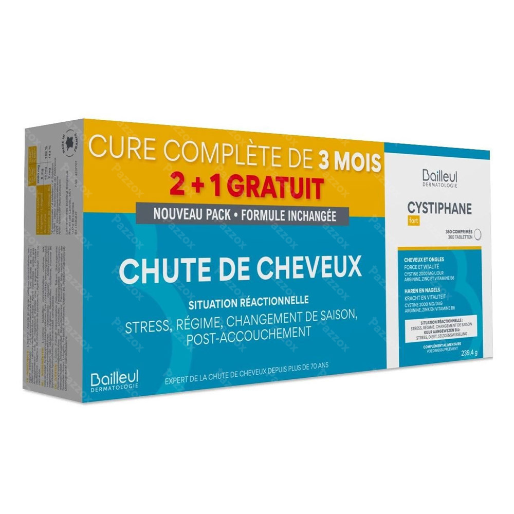 Cystiphane Forte Cheveux et Ongles 3x120 Comprimés Promo