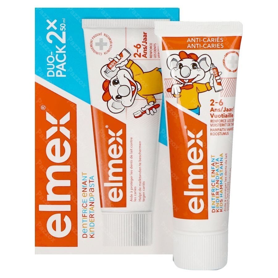 Elmex Dentifrice Enfant 2-6 Ans 2x50ml