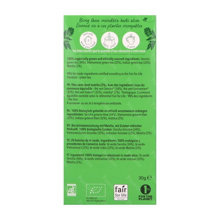 Pukka Supreme Matcha Green Thee 20 Bio Theezakjes