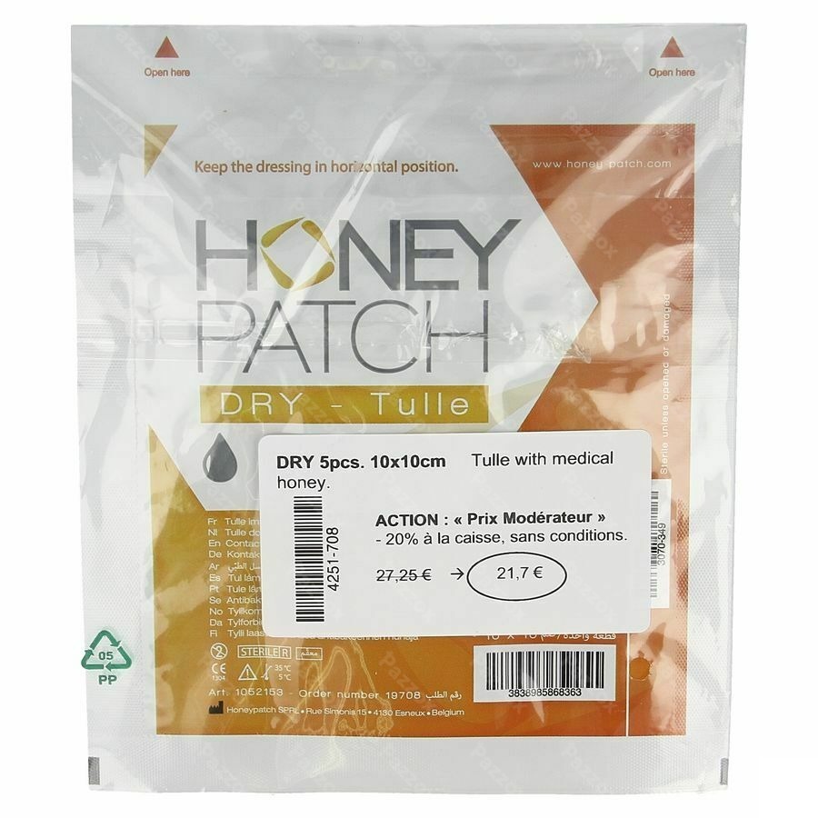 Honeypatch Dry Genez.honing7g+tulle Ster.10x10cm 5