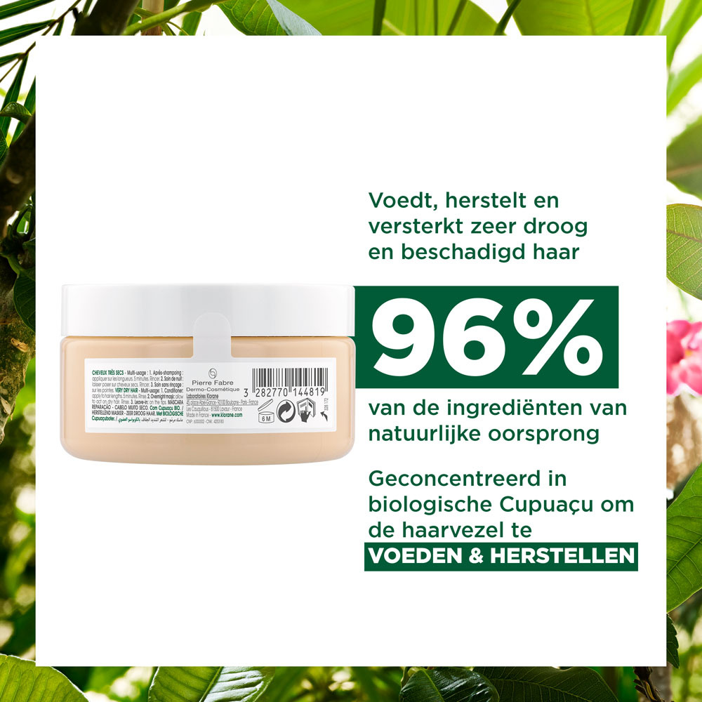 Klorane 3in1 Haarmasker Voedend en Herstellend met Cupuaçu 150ml